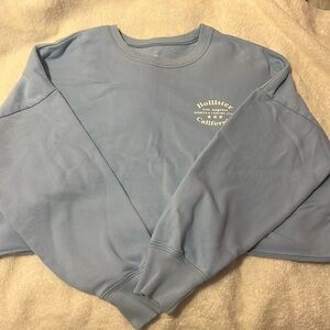 Hollister cropped baby blue crewneck sweater
